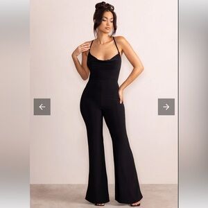PRETTY LITTLE THINGS Strappy Back Flared Leg Jumpsuit